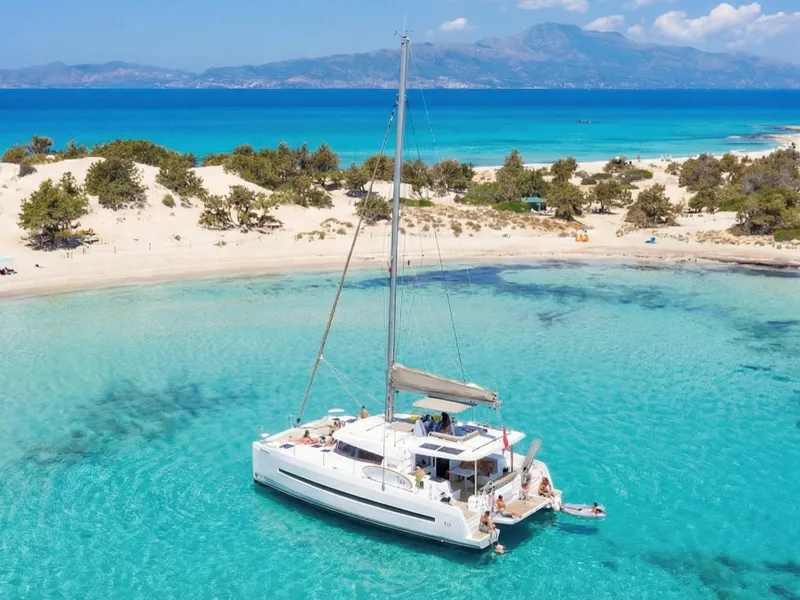 Catamaran cruise along the Cretan coast