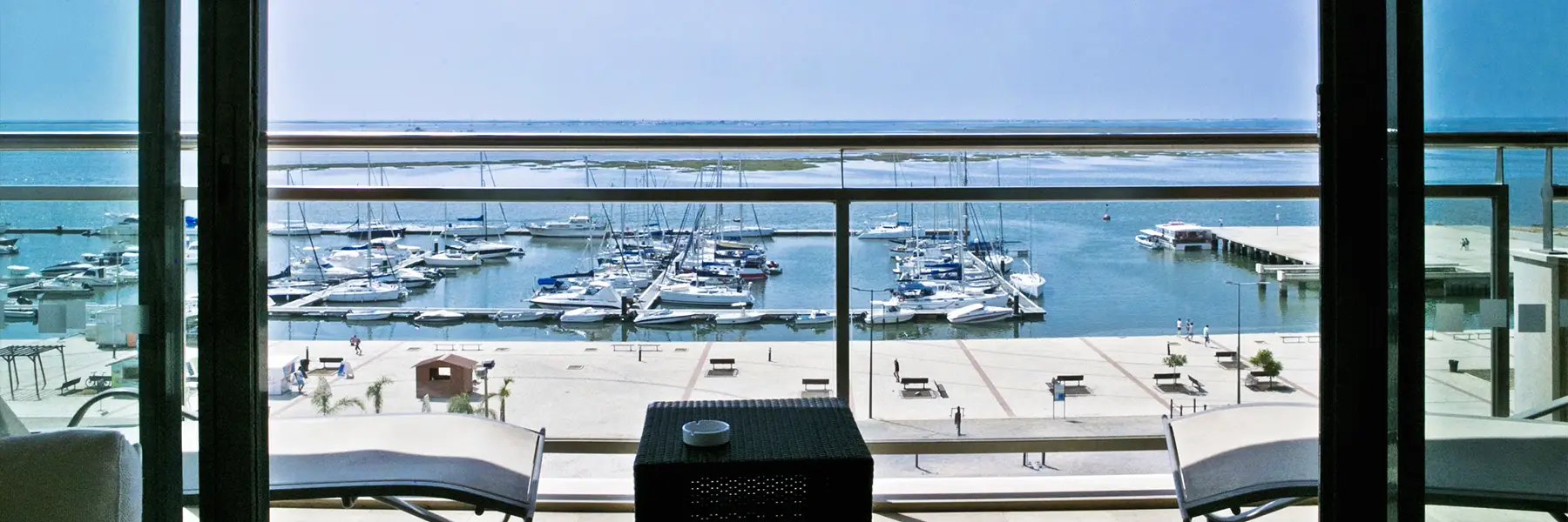 Room with a balcony overlooking the Ria Formosa at Real Marina Hotel & Spa